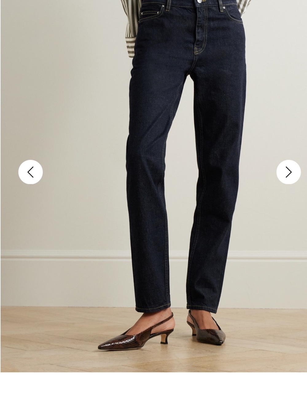 Toteme Dark Blue Mid-Rise Slim Leg Jeans